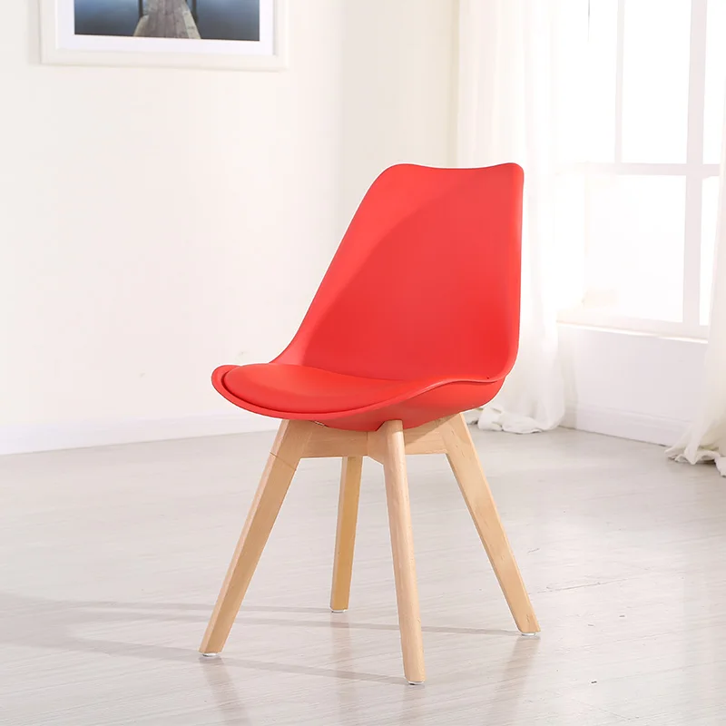 Free Sample China Factory Cheap Dining Furniture Wholesale Modern Tulip Nordic Dining Chair With Wooden Legs