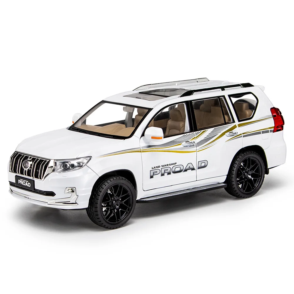 2022 Amazon Hot Sale Die Cast Model Cars 1:18 Prado Alloy Metal Car Model 6 Opening Doors Pullback Diecast Model Car