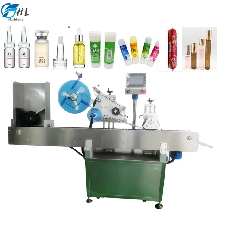 Automatic Labeling Machine For Small bottle 1ml 2ml 5ml  Glass Bottle Vials Lipstick Eyeliner Eyebrow Pencil