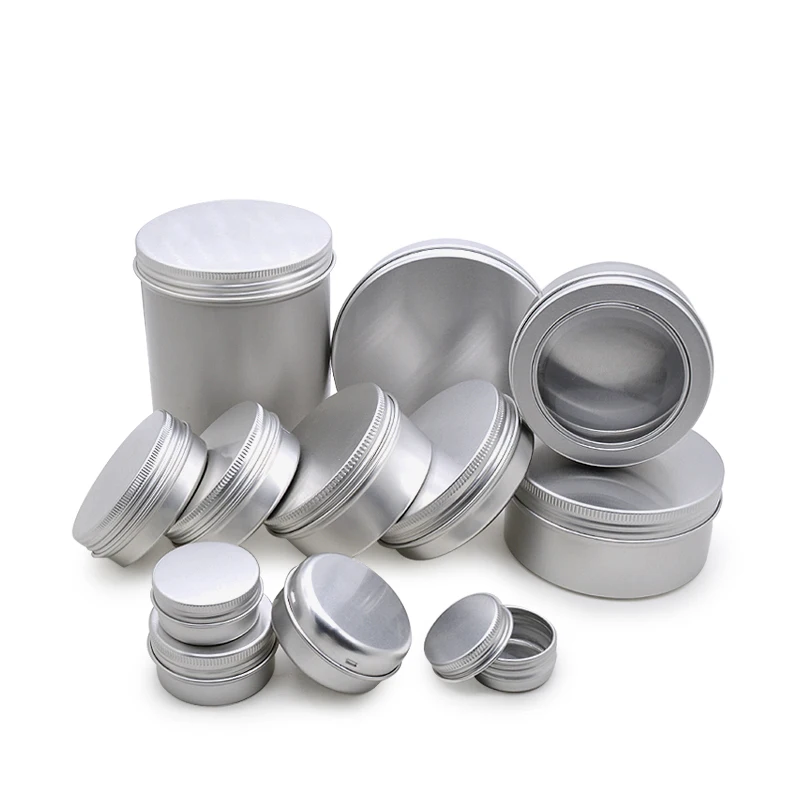 80ml, 80g, 3oz aluminum tins aluminum cans with threaded screw top cover lid factory wholesale in large stock