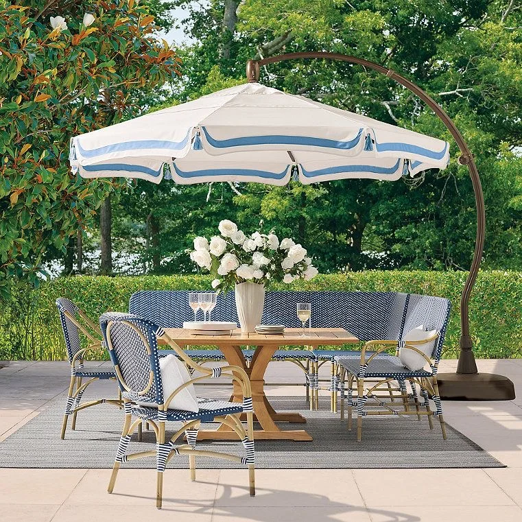 Best price Economic Large Parasol Outdoor Garden Double Top Canopy Cantilever Umbrella Fabric with UV Printing Patio