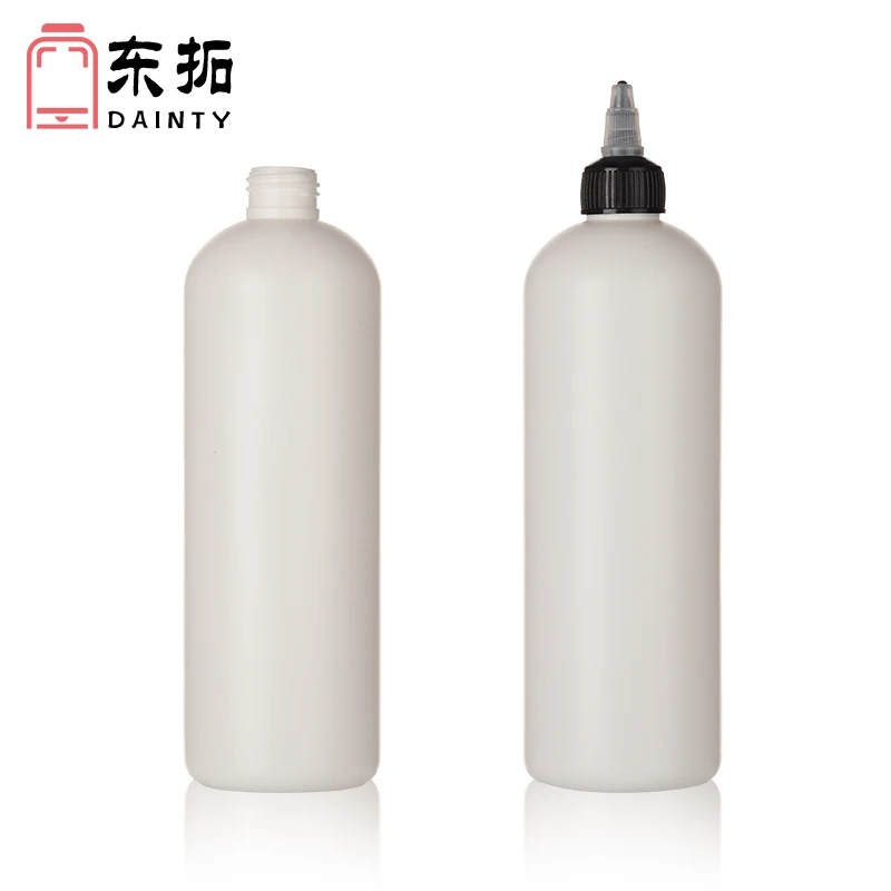 Eco Friendly Hdpe Plastic Squeeze Bottle Twist Cap Empty Cylinder Pigment dropper oil Recycled body  Hair care Products bottle