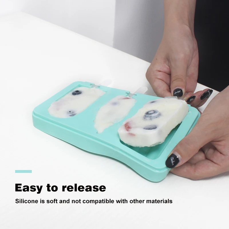 High quality customized silicone popsicle mold fruit shapes ice cream mold for children