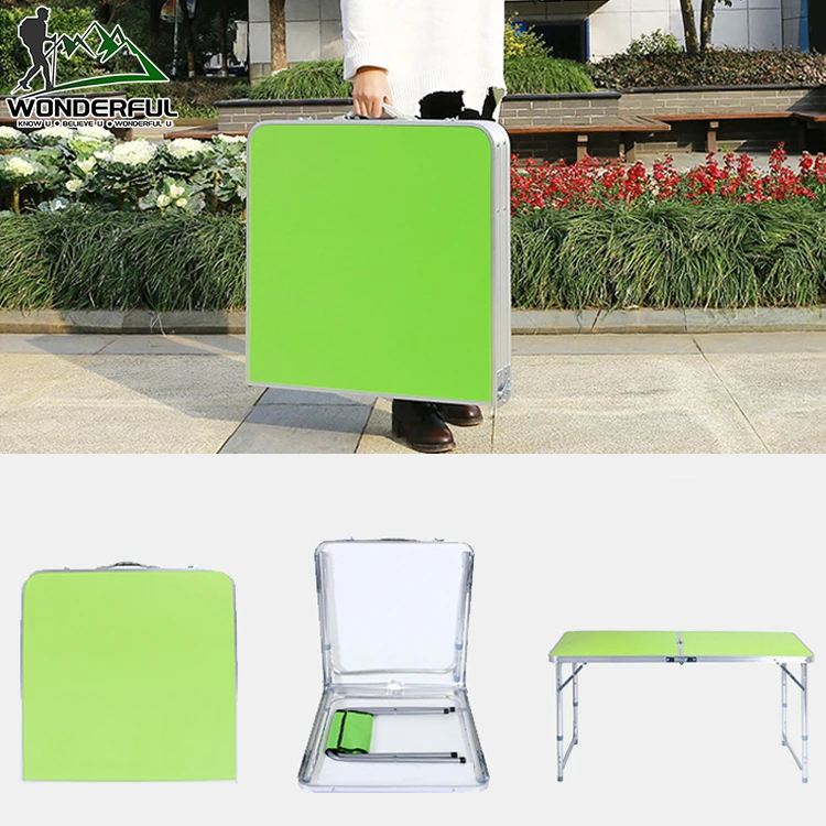 Factory supplier cheap wholesale custom picnic portable aluminum dining outdoor folding table with umbrella hole