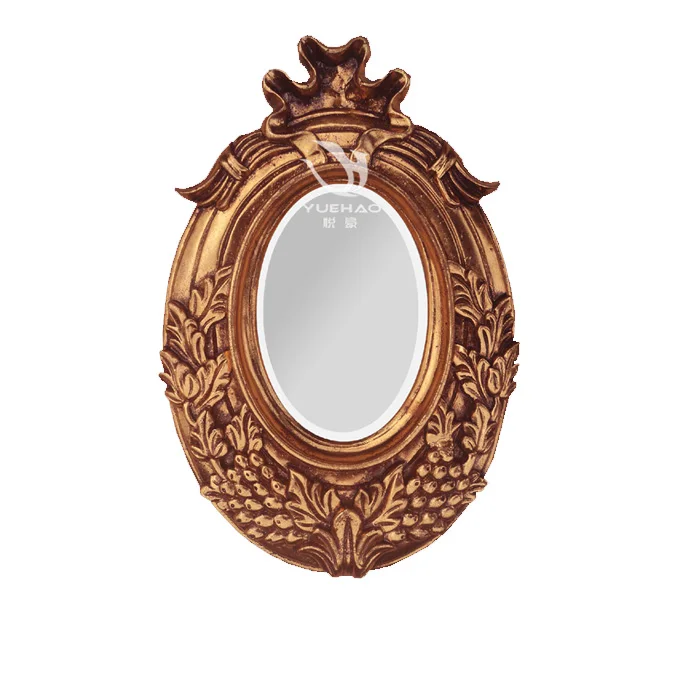 Vintage Photo Mirror Frame Resin Picture Frame with Baroque Style Retro Gold Carve Patterns Home Decor Wholesale Framed Mirror