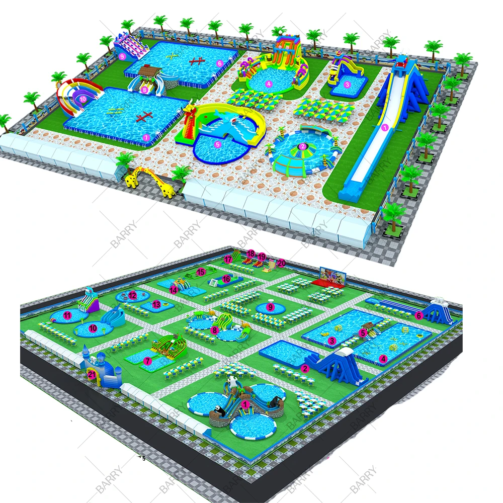 Outdoor Above Ground Pvc Swimming Pool Metal Frame Water Park for Kis and Adult
