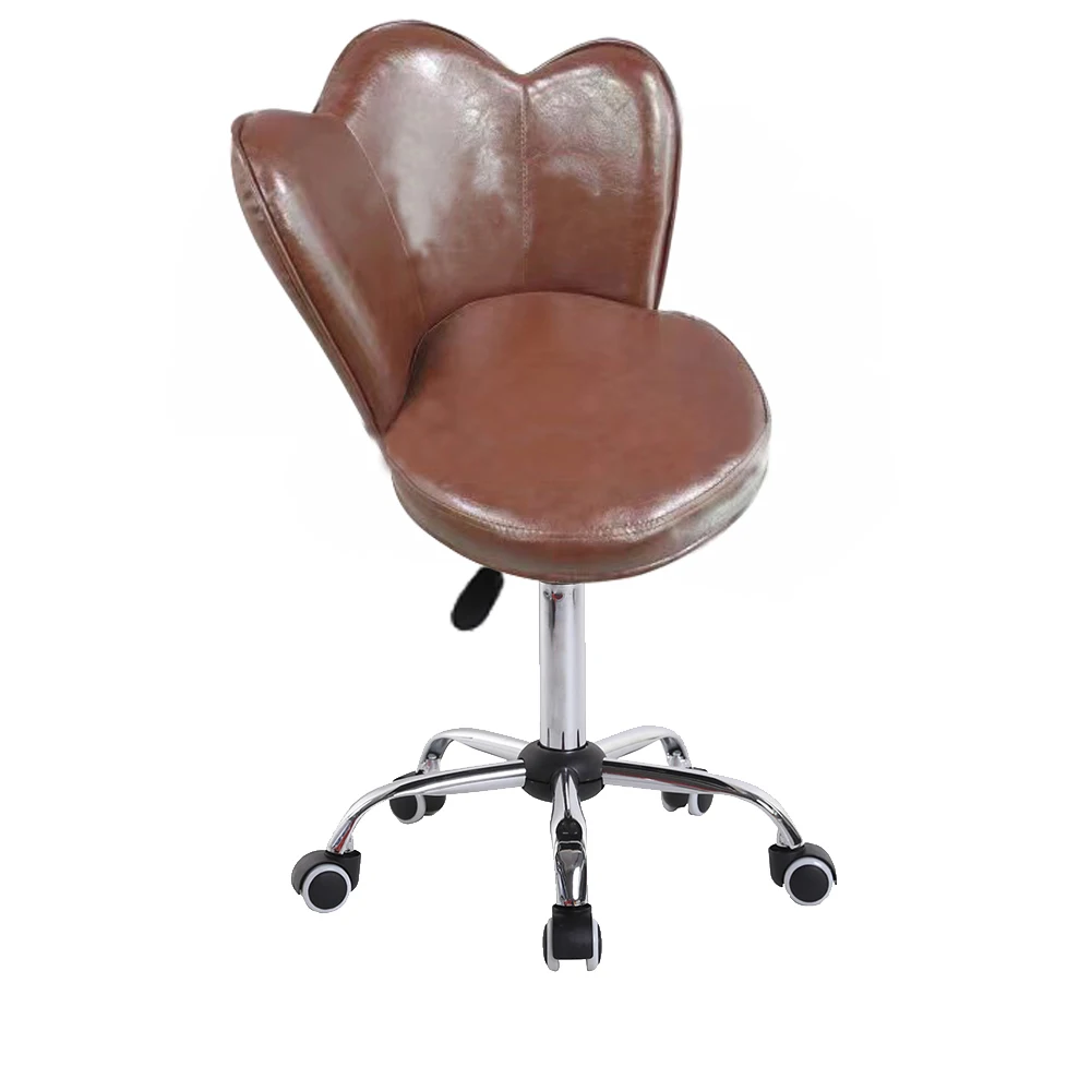 Anji WEIHAO Velvet Adjustable Height Swivel bar Chair Stool on wheels