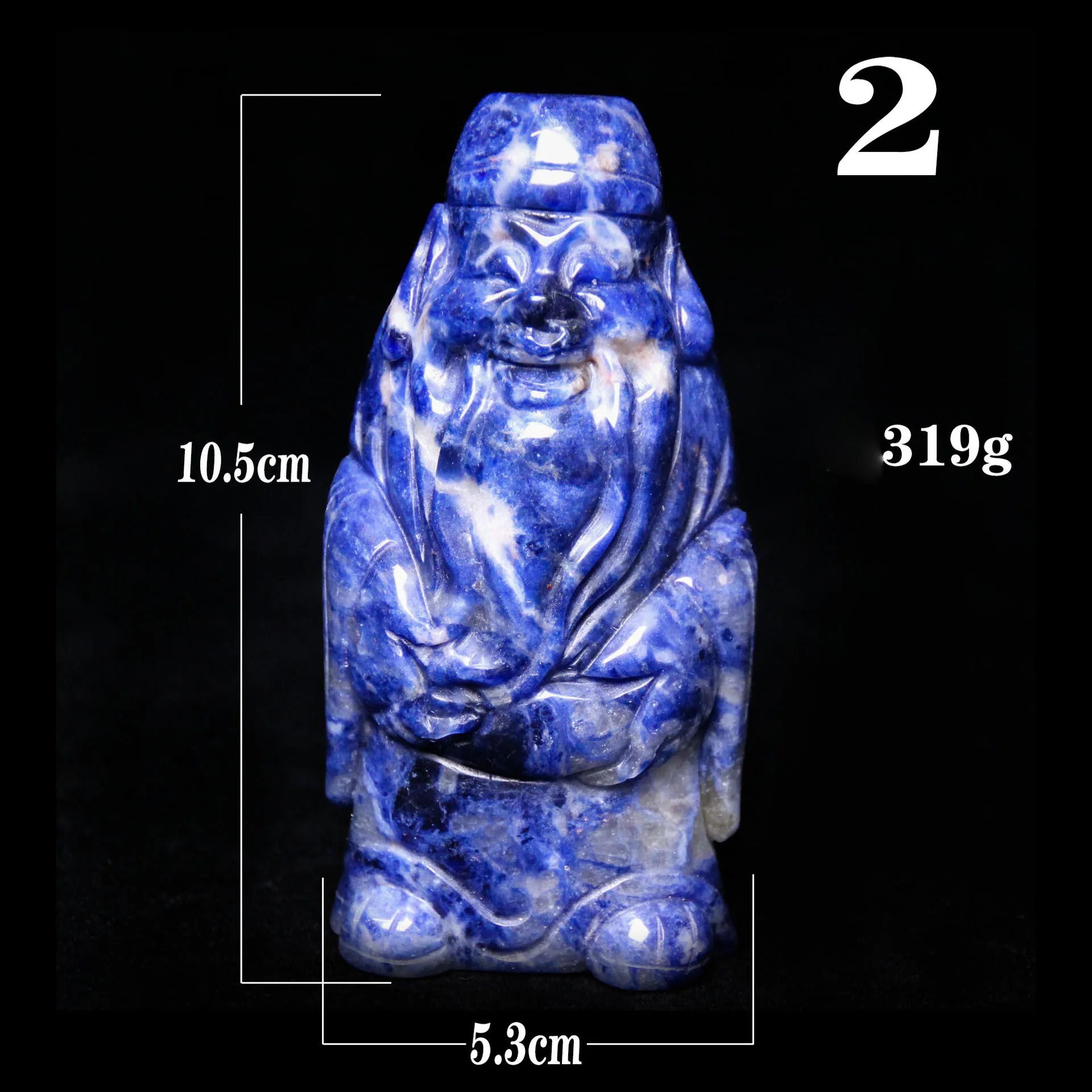 
Fu Lu Shou three-star sodalite Buddha statue of God of Wealth Chinese living room deity 