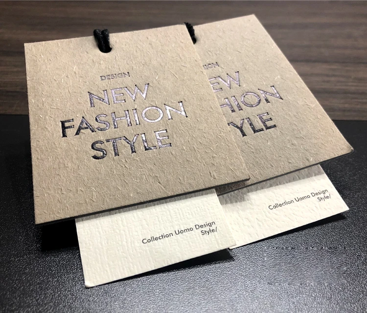 Customized logo print embossed hang tag paper matte hangtag/Embossed cardboard garment tag swing hang tag Free swing