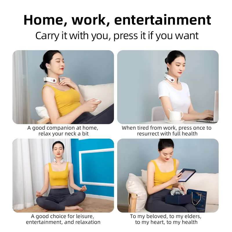 Intelligent Neck Massager Pulse Heating Physical Therapy Instrument Hot Cervical Vertebra Instrument