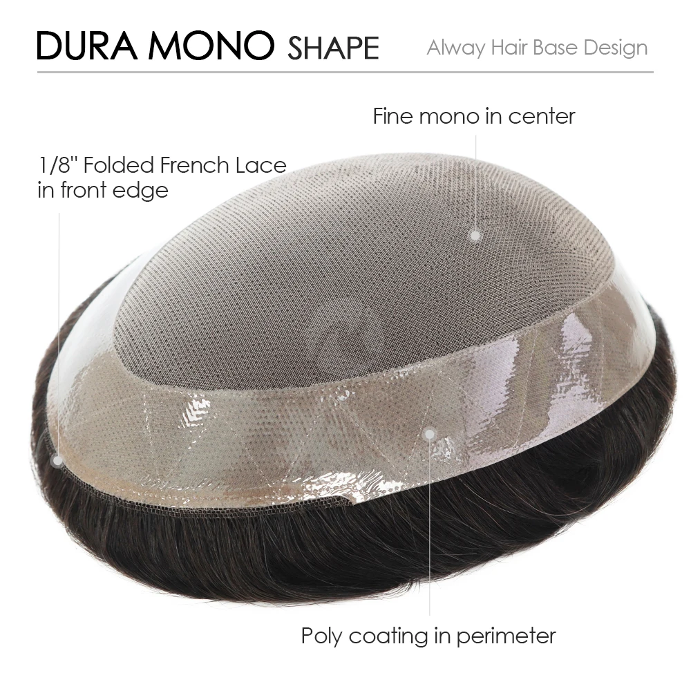 Fine Mono - New Arrivals Large Stock Fine Mono Indian Human Hair Patch System Wholesale for Men 6x9 7x9 7x10 8x10 8x11 9x11