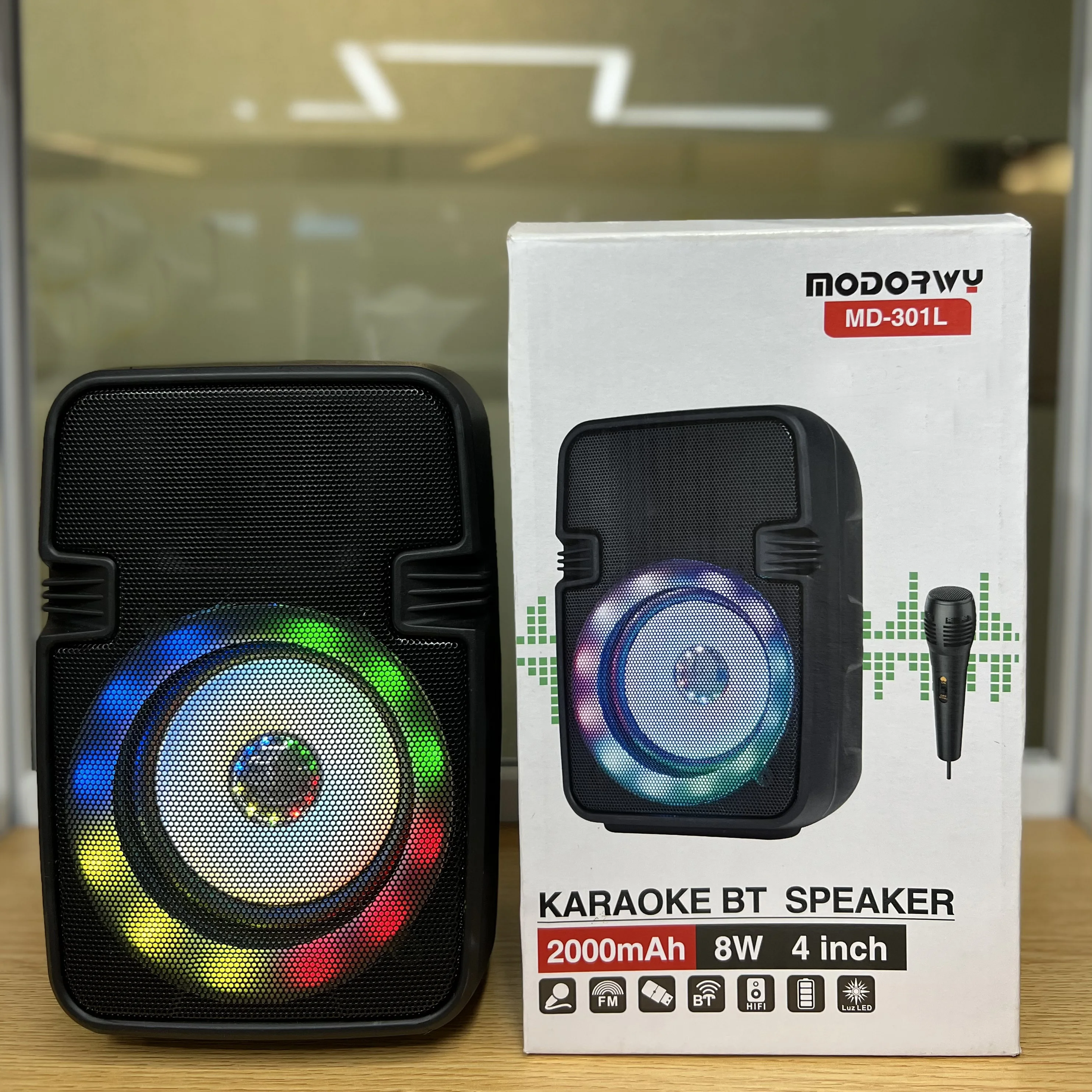 MODORWY karaoke stereo wireless speaker 4 inch 10W portable subwoofer speaker dj speaker
