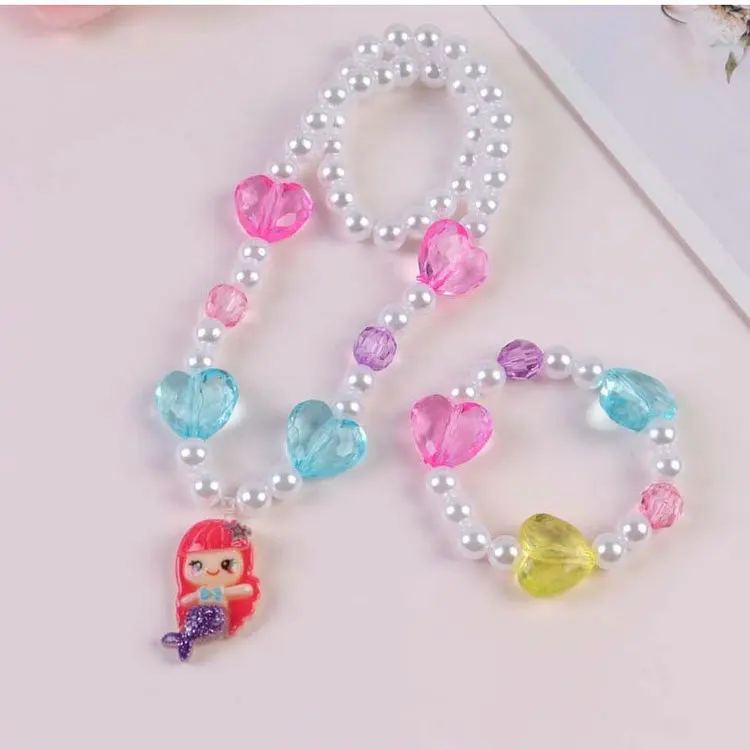  Qushine Girls Colourful Unicorn Bracelets Rainbow Jewellery Sets Party Princess Beads