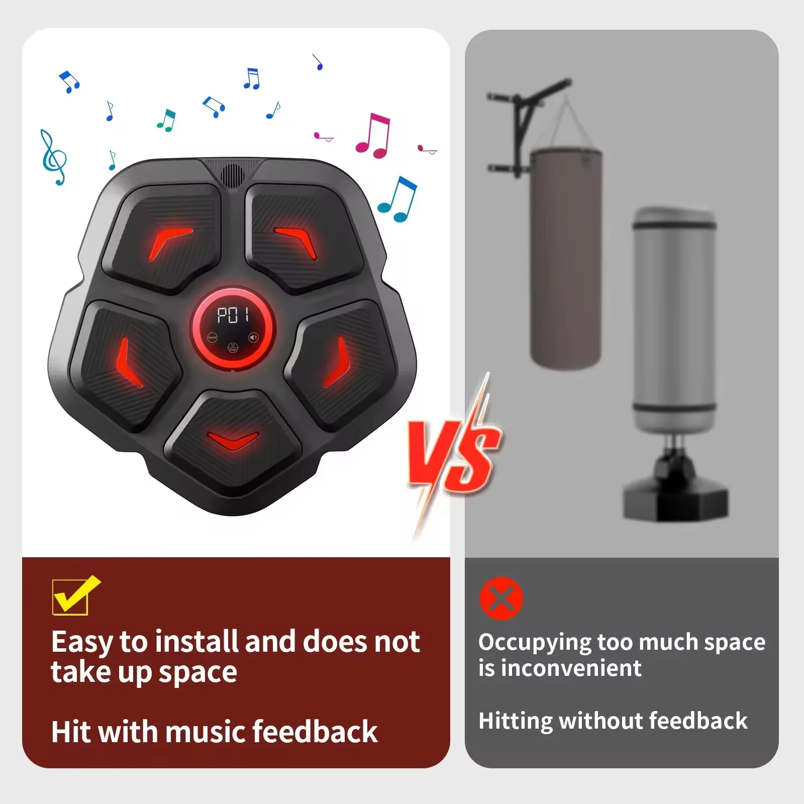 Upgrade 6 Boxing Targets Accelerated Sweating Boxing Machine Smart Music Training Boxing Focus Target