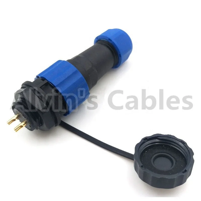 SD13 IP68 2 pin waterproof and dustproof connector male plug female socket LED power cord auto connector