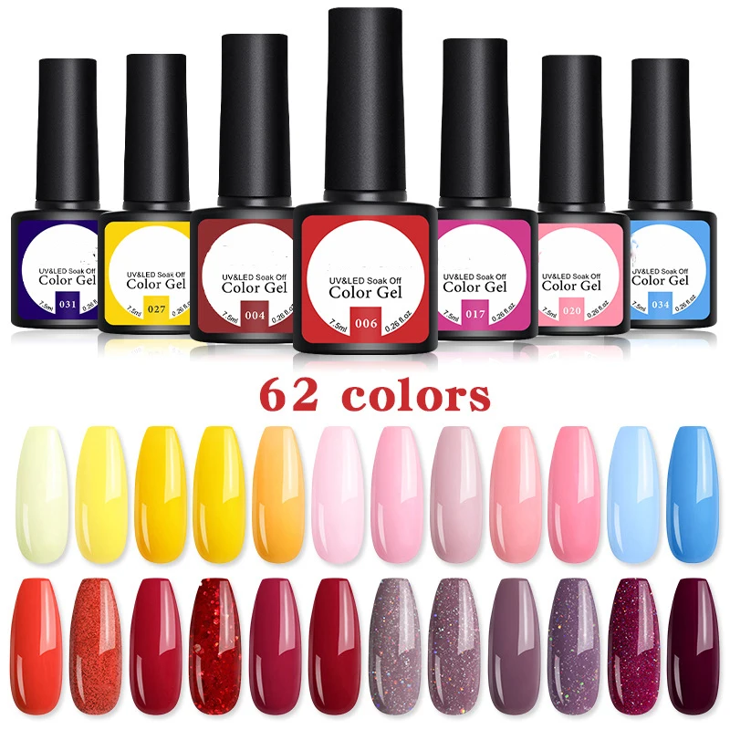 Top quality hot selling 30 days cross-border 122 colors nail gel art color soak off uv gel nail polish