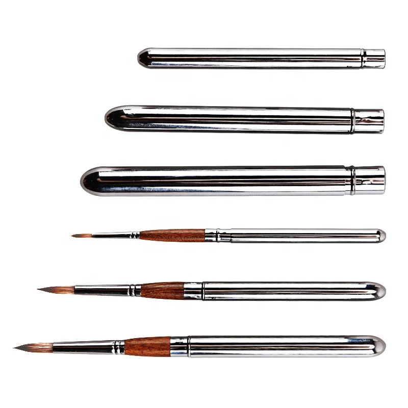 Hot Sale Round Travel Paint Brush Portable Sable Brush Rosewood Acrylic Watercolor Painting Brushes