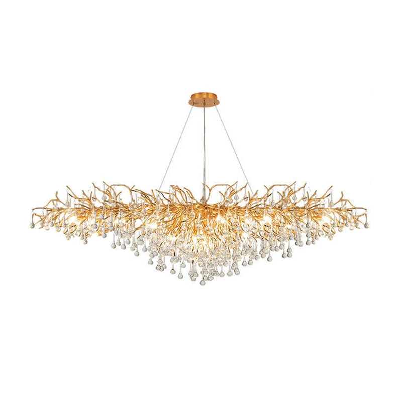Luxury Nordic Modern Crystal  LED Home Twigs Branch Lobby Dining Room Living Room Ceiling Chandelier Pendant Lights Lamps