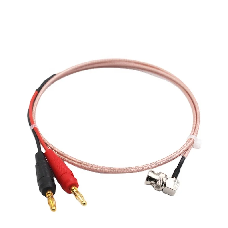 Customizable RF coaxial BNC right angle male to 4MM red/black plug Connector for RG316 cable extension cable