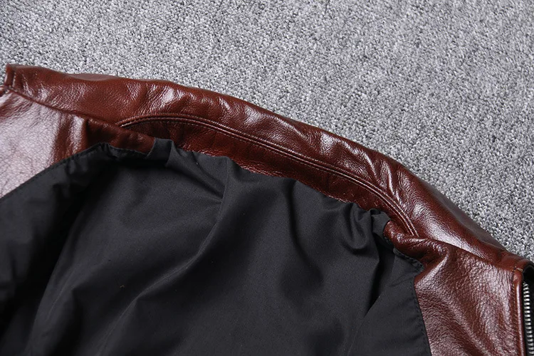 PDEP plus size 4XL Lapel collar mens clothing zip up mens genuine leather coats and jackets wind breaker jacket for men