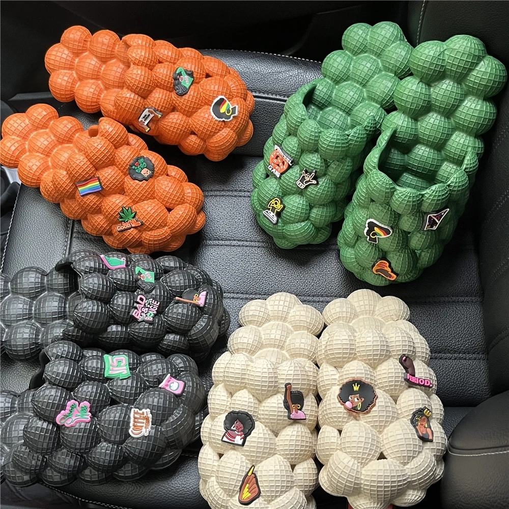 Дешевые шлепанцы с пузырьками для женщин и мужчин модные улицы из ЭВА унисекс