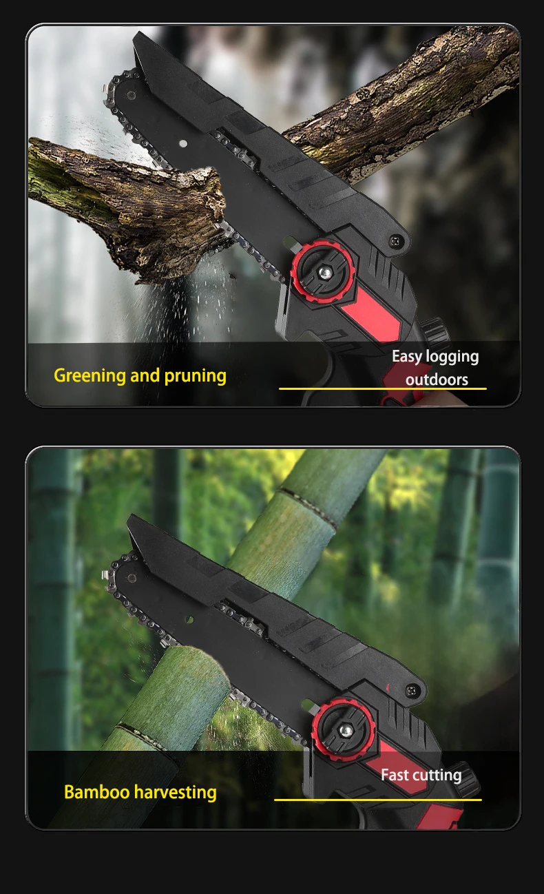 HEK-C108 handheld chainsaw machine portable mini electric chain saw battery 21V  Gardening Power Tools sets Woodworking Saw