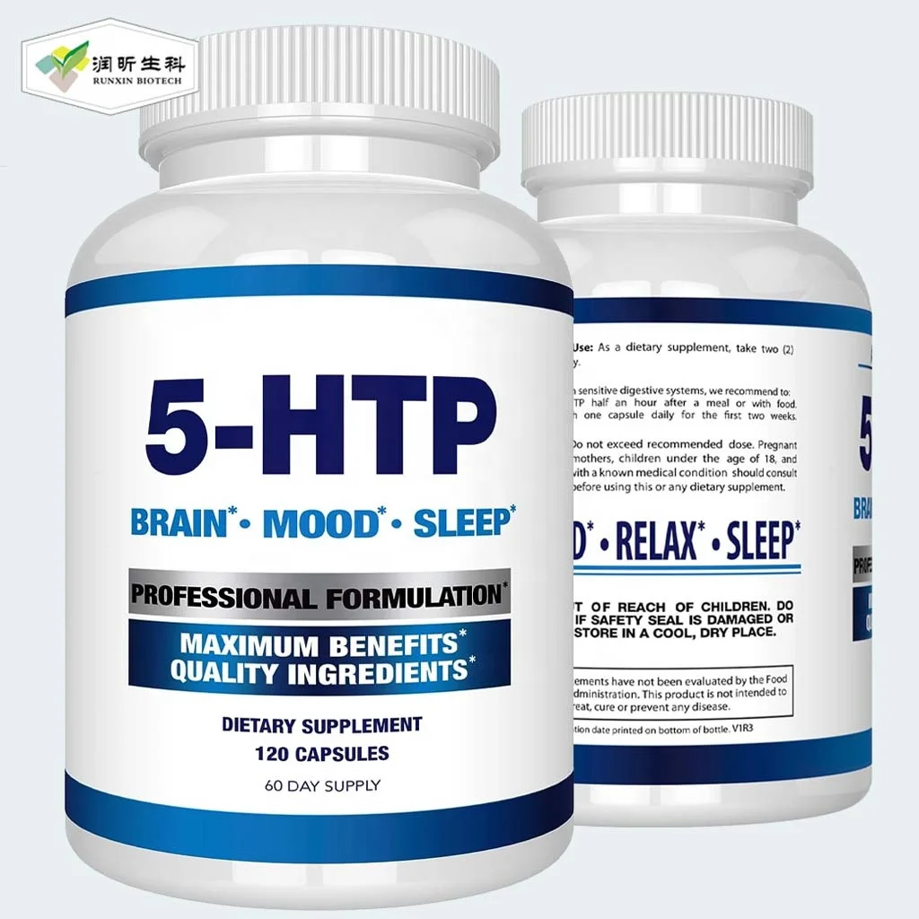 RUNXIN Prviate Label 5 HTP капсулы поддержка настроения 5-HTP Griffonia Simplicifolia экстракт семян для сна