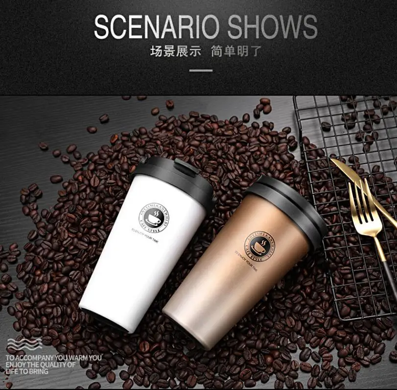 500ml Wholesale Vacuum Insulated Stainless Steel Thermal Mug classic with handle for coffee