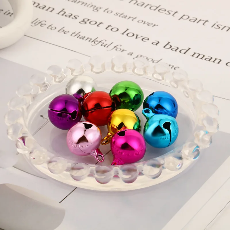 Diy Jewelry Material Accessories 14mm Candy Color Straight Line Baking Paint Copper Bell Crisp Color Small Bell Decoration