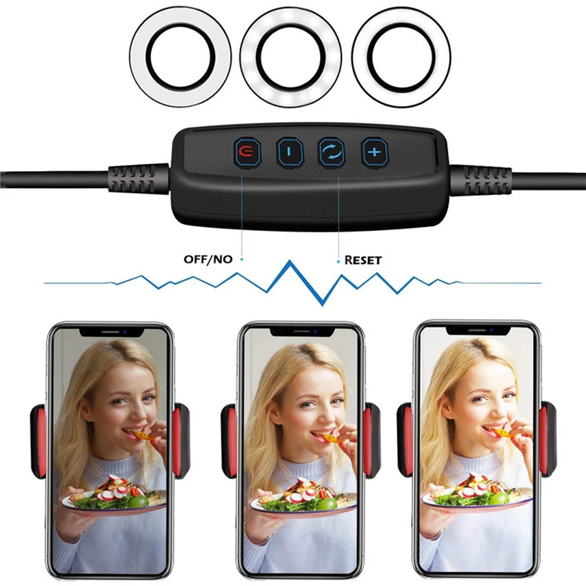 
Universal cell phone Stand led selfie ring light For Live Stream Video Chat 