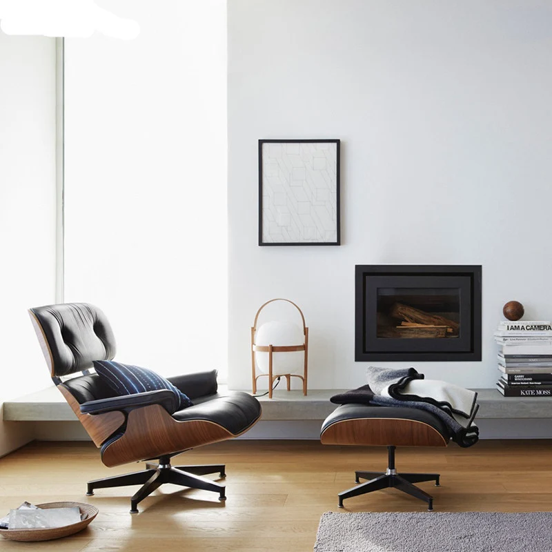 Lounge Chair Leisure Office Cafe Bedroom Lunch Break Single Sofa European Leather Modern Home