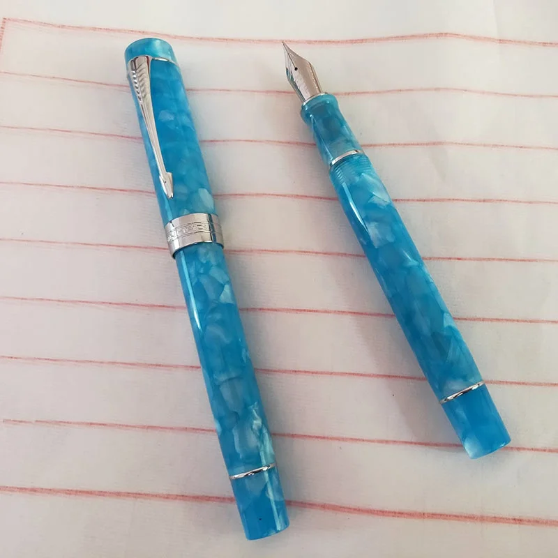 blue JINHAO central 100 F/M/1.0mm nib calligraphy luxury resin fountain pen
