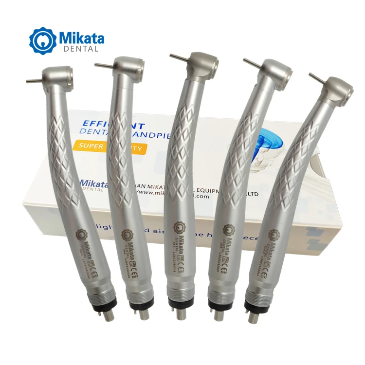 New Texture High-Speed Turbine Dental Handpiece with LED Light Factory Price 2/4 Holes Made of Metal & Steel
