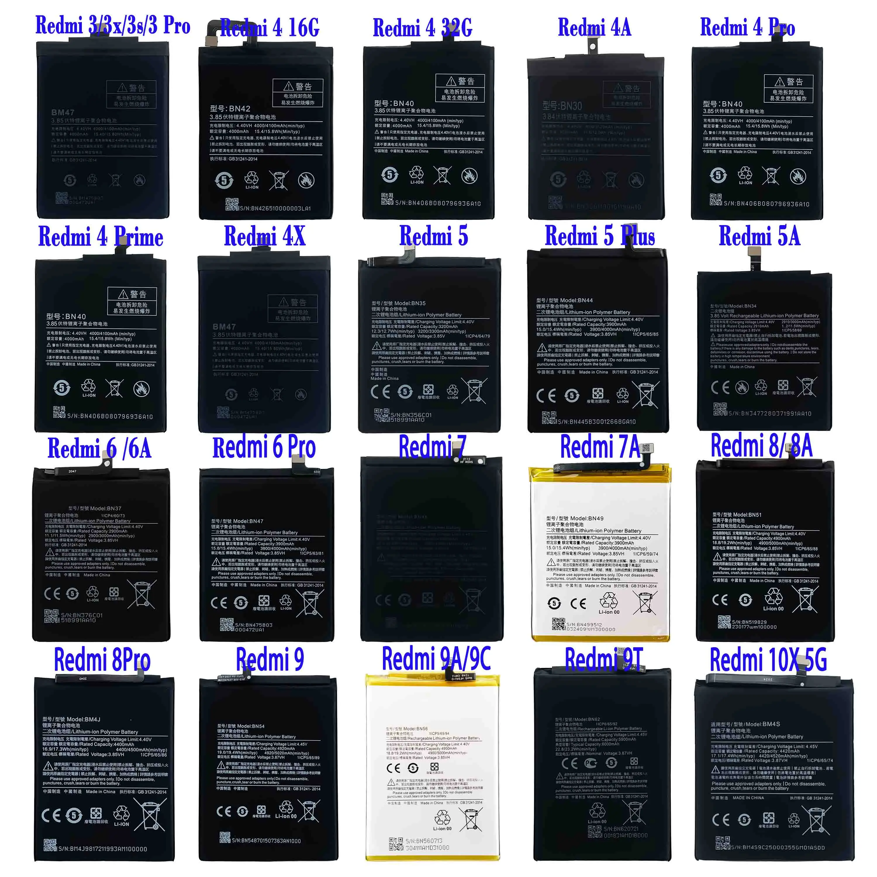 Прямая продажа с фабрики батарея для xiaomi mi 3 4 5 6 4i 4C 5s Plus 4s Pro мА/ч. аккумулятор замена redmi все