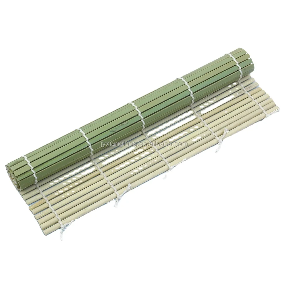Hot Selling 24*24cm Semi Circle Shape Green Skin Bamboo Sushi Rolling Mat