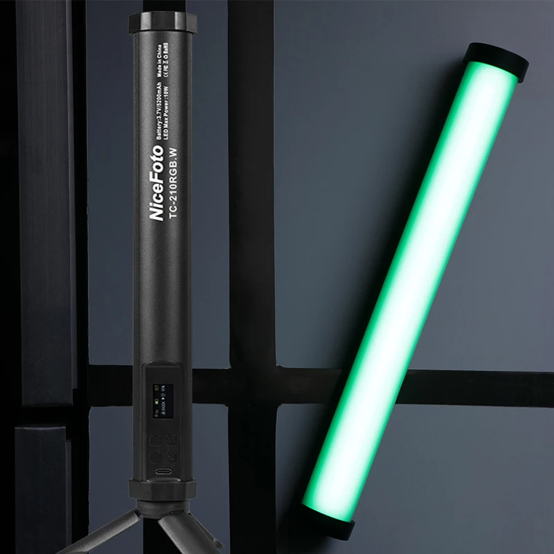 TC-210RGB.W Magnetic Nicefoto 10W LED Video Light RGB Magic Tube Stick Photo Light For Colorful Video and Shooting