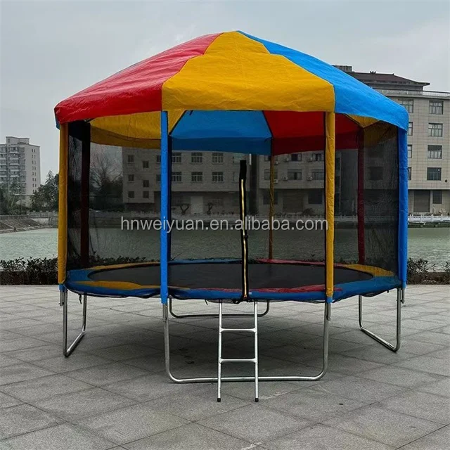 Outdoor Interesting Durable Kids  Simple Trampoline  Amusement Mini Trampoline with cover