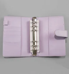 Macaron Color Personal Planner PU Leather Cover 6-Ring Locking Refillable with Strong Magnet Closure Budget Binder for School