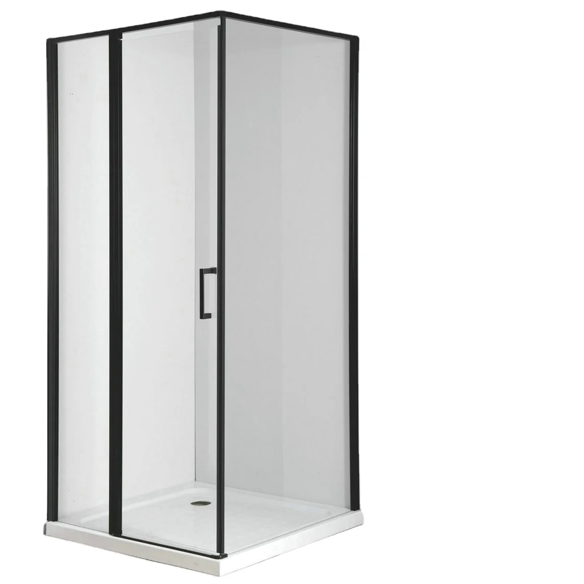 Black chrome frame Square Pivot Shower Enclosure Shower Design Glass Temper Shower