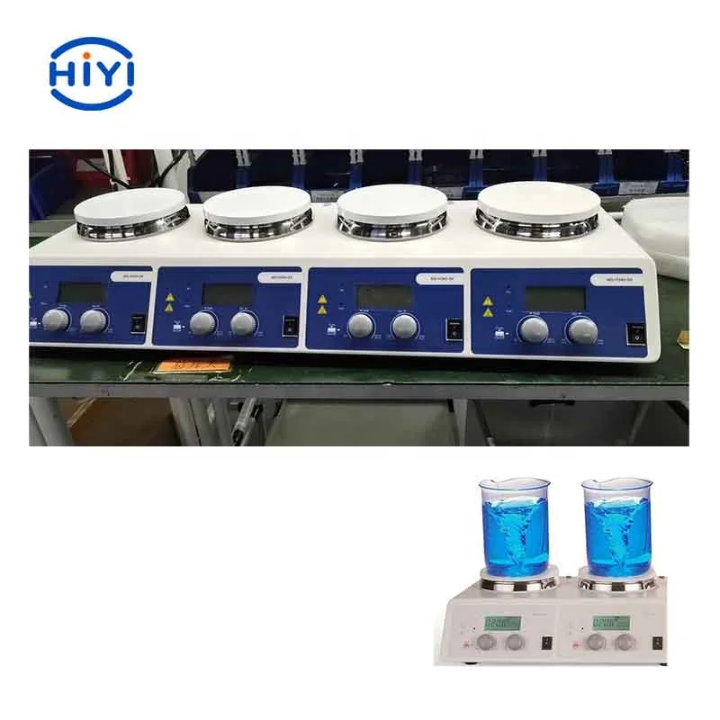 HiYi MS-H340-S4 LCD 4-Channel Digital Magnetic Hotplate Stirrer Used for low viscosity liquids or solid mixing