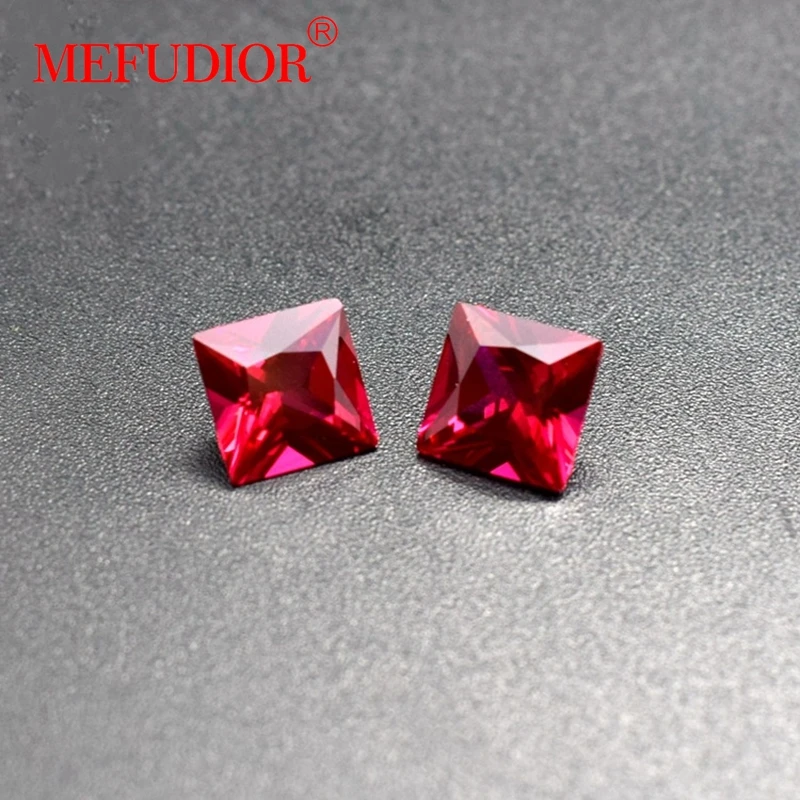 8#5# Loose Gemstone Corundum Wholesale  Synthetic square ruby price per stone gemstones ruby  Corundum gems