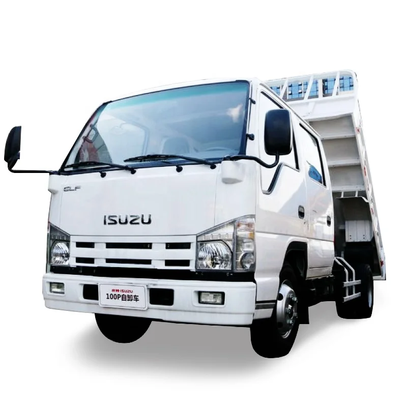 Double cabin China ISUZU down truck left hand drive diesel Sand and stone transport tipper truck