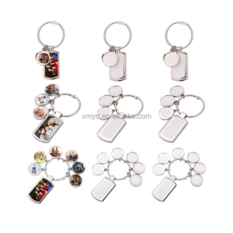 DIY Key Chains Parts Custom Blank Metal with Printing Logo Sublimation Keychain Blanks Nickel Plated Keychain
