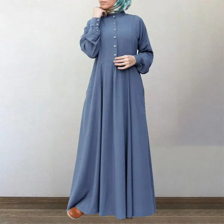 plus size long dresses solid color muslim shirt islamic clothing women muslim dresses abaya for women ethnic clothing