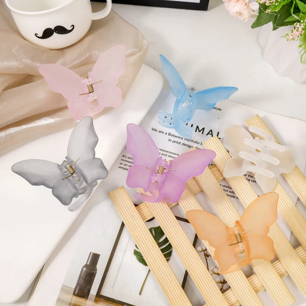 New Creative Acrylic Hair Butterfly Clip Crabs Cute Kawaii Mini Holding Accessories For Women Girls Hair Claw Butterfly
