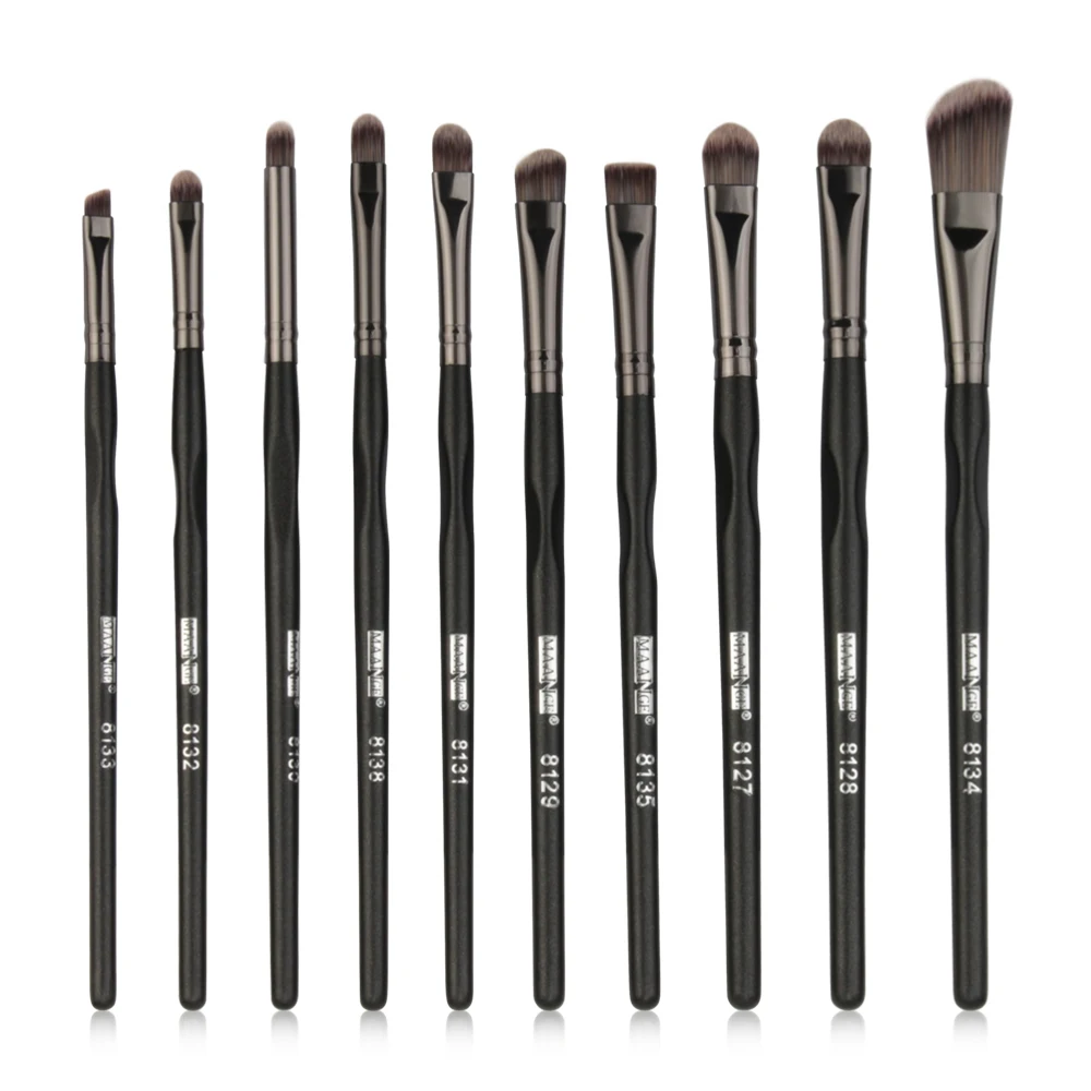 MAANGE High Quality organic skin care Black wooden handle  Makeup Brush Set Private Label Cosmetic Makeup Brushes Set