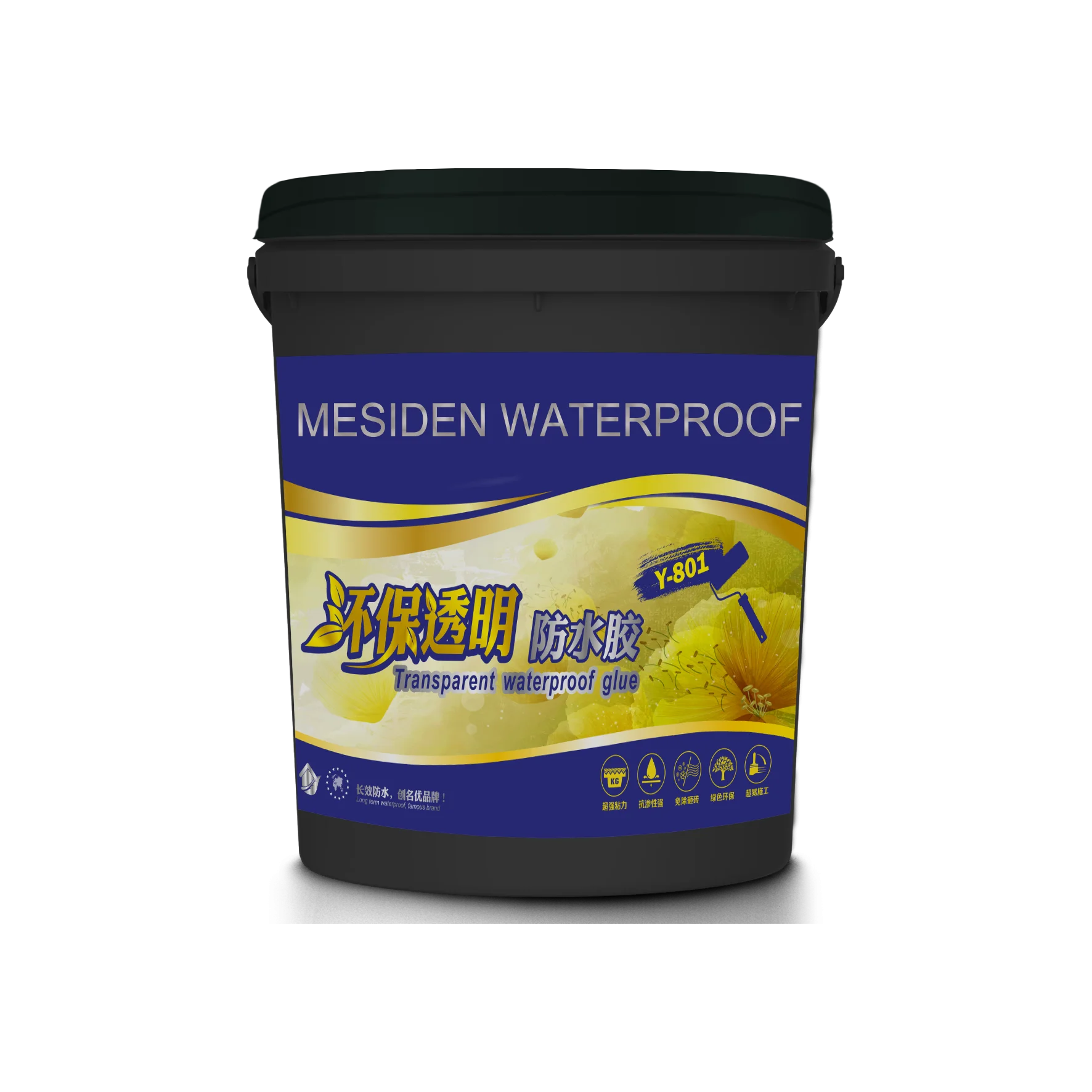 
Black plastic bucket with many colors available 