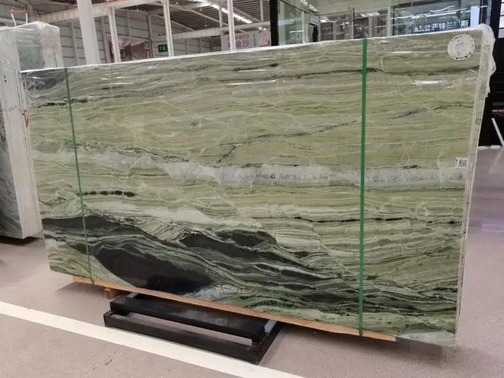 Classic Luxurious Natural Verde Stone Green Jade Onyx Marble Slabs For Home Decor