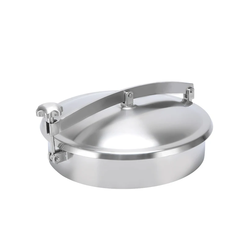Hygienic Food Grade DN400 Beverage Matt Finished Hatch Sanitary Stainless Steel Manway Round Cover Manhole For Non Pressure Tank
