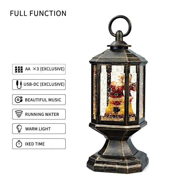Factory sells soldier water poloplastic snow globe plastic water globe Santa Lantern snow globe home decorated to glow at night